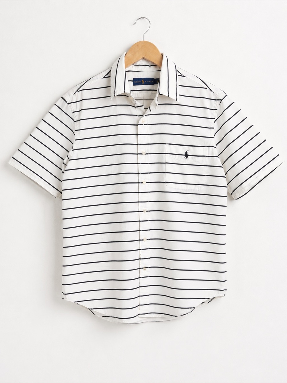 Ralph Lauren 100% Cotton Striped Button Front Shirt Preppy Country Club L